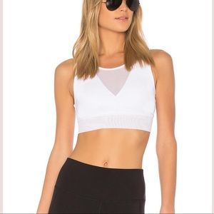 ALO YOGA Jubilee Bra White Mesh Sports Bra